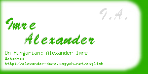 imre alexander business card